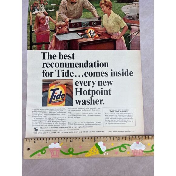 Vintage 1965 Tide Laundry Soap Detergent Print Ad Mod MCM - Picture 6 of 6